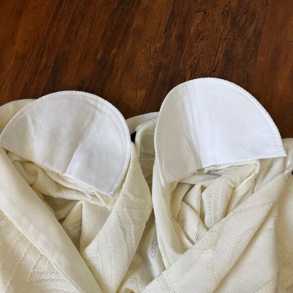 MISOOK Notch Collar Tonal Print Jacket in Cream Petite Size - Picture 6 of 11